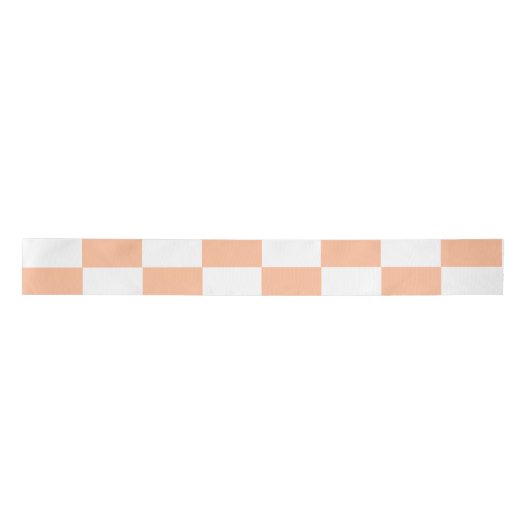 Ruban En Satin Peach Fuzz À damiers En vichy Motif (Devant)