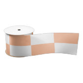 Ruban En Satin Peach Fuzz À damiers En vichy Motif (Bobine)