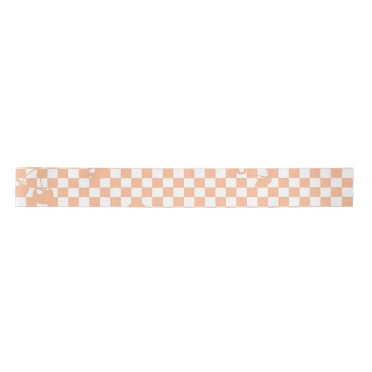 Ruban En Satin Peach Fuzz Cherry En vichy Motif (Devant)