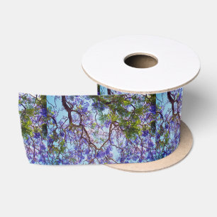 Ruban En Satin Peinture à l'huile de Jacaranda violet,