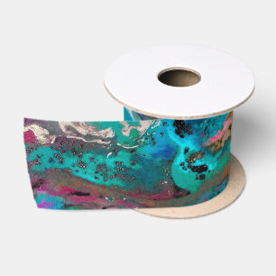 Ruban En Satin Peinture Abstraite colorée