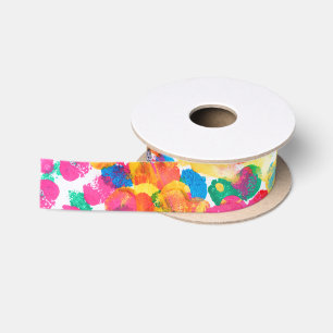 Ruban En Satin Peinture abstraite colorée mignonne