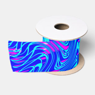 Ruban En Satin Peinture d'art Abstrait bleu moderne