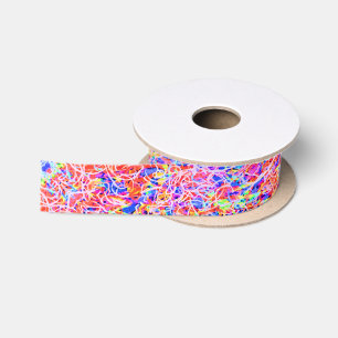 Ruban En Satin Peinture de lignes abstraites colorées mignonnes