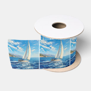 Ruban En Satin Peinture en impasto de voilier 