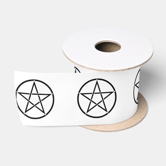 Ruban En Satin Pentacle Wiccan (Pentagramme) (Bobine)