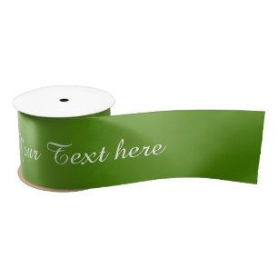 Ruban En Satin Pentes STRIPES - vert olive + votre texte