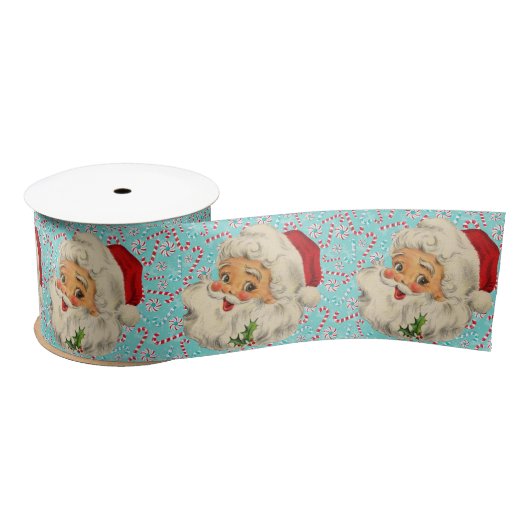 Ruban En Satin Père Noël avec des menthes poivrées (Bobine)
