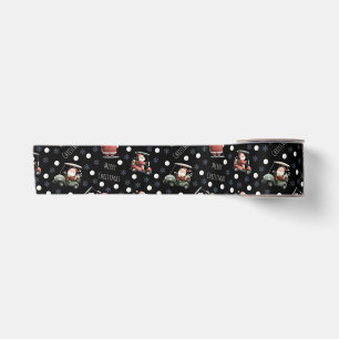Ruban En Satin Père Noël de golf sur noir