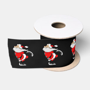 Ruban En Satin Père Noël patinant
