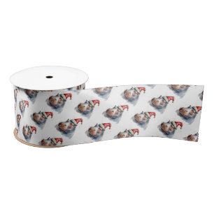 Ruban En Satin Père Noël Petit Hippo