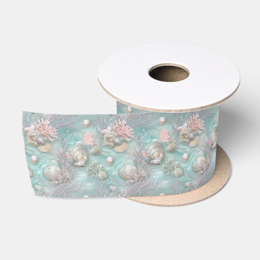 Ruban En Satin Perles sous la mer (Bobine)