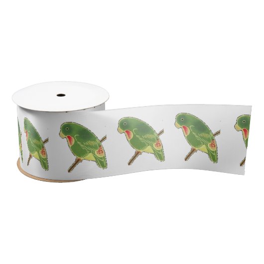 Ruban En Satin Perruche verte tropicale Thunder_Cove (Bobine)