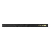 Ruban En Satin Personalized Black Ribbon with Gold Name Text (Devant)