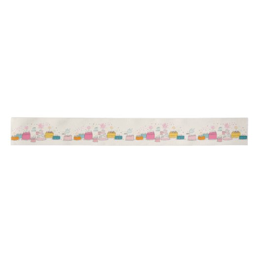 Ruban En Satin Personalized Party Tissue – Doodle Cakes on Cream (Devant)
