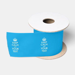 Ruban En Satin Personnalisé gardez le calme et votre bleu de cie
