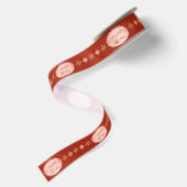 Ruban En Satin Personnalise le motif de luxe de Noël (Dos)