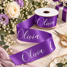Personnalisé Violet Élégant Nom Satin