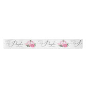 Ruban En Satin Petit Baby shower Rustique rose-rose-blanc Citroui (Devant)