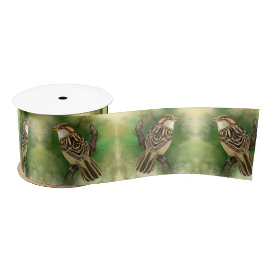 Ruban En Satin Petit Bruant Satin Ribbon Ressort Birds (Bobine)