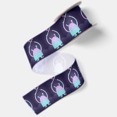 Ruban En Satin Petit Monstre Bleu Mignon (Dos)