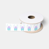 Ruban En Satin Petit Monstre Bleu Mignon (Bobine)
