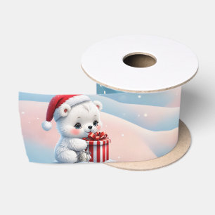 Ruban En Satin Petit ours polaire de Noël