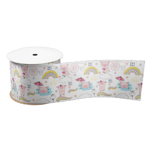 Ruban En Satin Petits cochons mignons