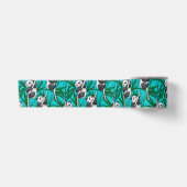 Ruban En Satin Petits panda turquoise (Devant)
