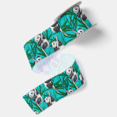 Ruban En Satin Petits panda turquoise (Dos)