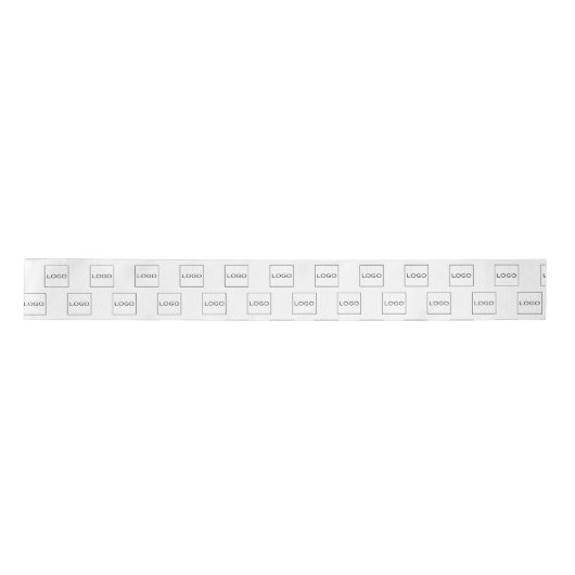 Ruban En Satin Photo simple logo blanc sur mesure (Devant)
