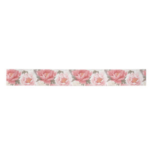 Ruban En Satin Pies roses et blanches