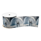 Ruban En Satin Pingouins Dansant Par Un Iglos (Bobine)