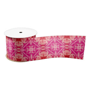 Ruban En Satin Pink Abstrait doux Motif Mandala