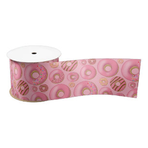 Ruban En Satin Pink Donuts Assorted Pattern