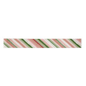 Ruban En Satin Pink Green Gold Stripes de Noël (Devant)