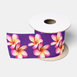Ruban En Satin Pink Plumeria