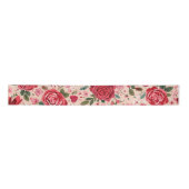 Ruban En Satin Pinstripe Pink Roses (Devant)