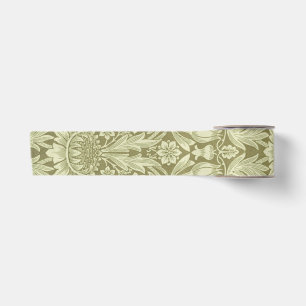Ruban En Satin Pissenlit de William Morris Damassé Vintage Olive
