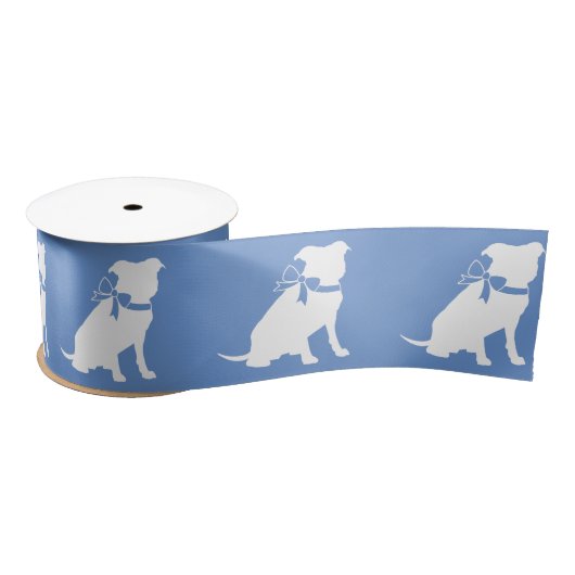 Ruban En Satin Pit Bull Chien Puppy Pitbull (Bobine)