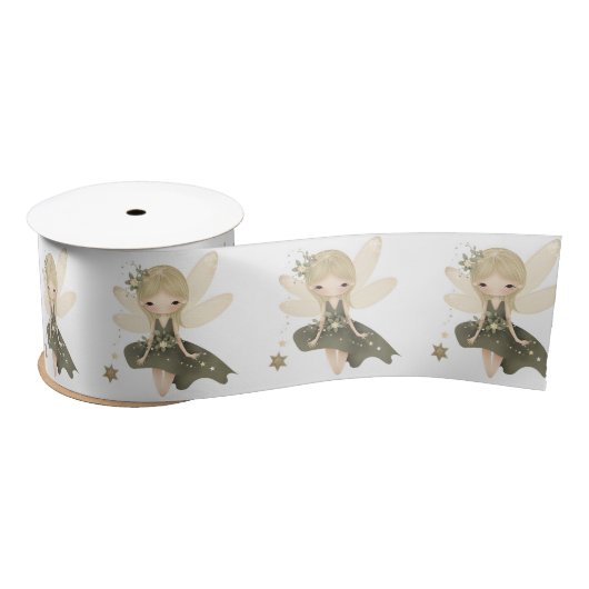 Ruban En Satin Pixie Fairy Girl With Stars (Bobine)