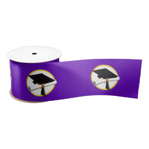 Ruban En Satin Plafond de diplôme avec diplôme - Violet
