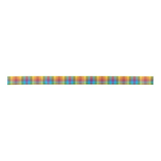 Ruban En Satin Plaid arc-en-ciel (Devant)