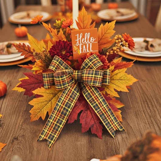 Ruban En Satin Plaid automne