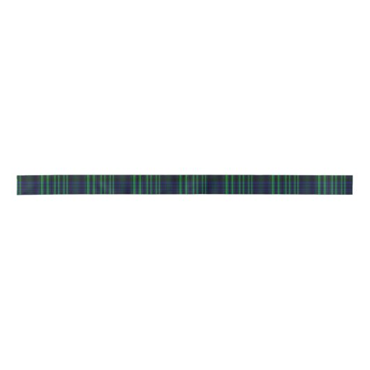 Ruban En Satin Plaid bleu et vert vérifié (Devant)