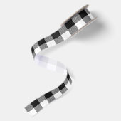 Ruban En Satin Plaid de buffle noir et blanc (Dos)