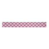 Ruban En Satin Plaid rose et noir (Devant)