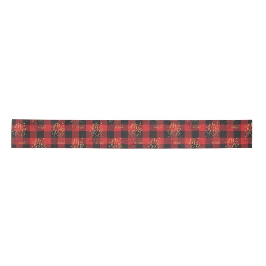 Ruban En Satin Plaid Rustique Buffalo Joyeux et lumineux (Devant)