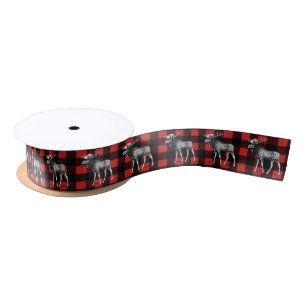 Ruban En Satin Plaid rustique de contrôle de Buffalo d'orignaux