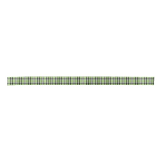 Ruban En Satin Plaid vert clair, gris, noir et blanc (Devant)